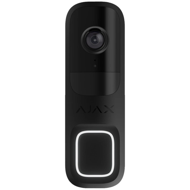Відеодзвінок Ajax Doorbell black RAL 9005 з 4Мп камерою і підключенням по Wi-Fi Чорний - Фото 1 Відеодзвінок Ajax Doorbell black RAL 9005 з 4Мп камерою і підключенням по Wi-Fi Чорний - изображение 1