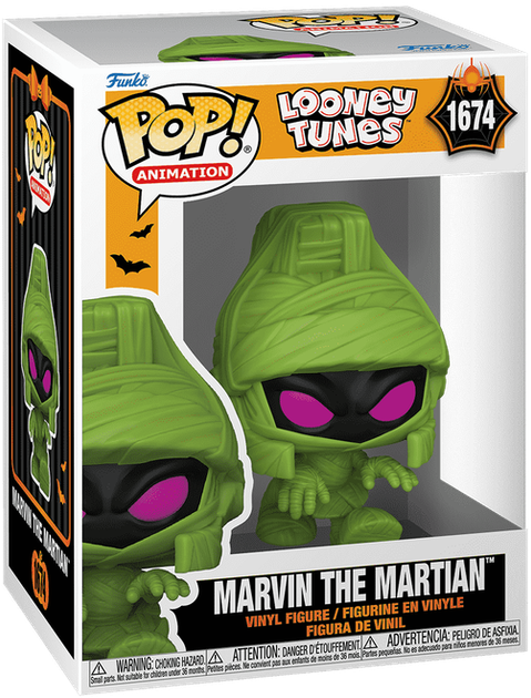 Фигурка Марвин Марсианин в костюме мумии — Funko Pop! LOONEY TUNES: HALLOWEEN — MARVIN THE MARTIAN IN MUMMY COSTUME #1674 - Фото 1 Фигурка Марвин Марсианин в костюме мумии — Funko Pop! LOONEY TUNES: HALLOWEEN — MARVIN THE MARTIAN IN MUMMY COSTUME #1674 - изображение 1