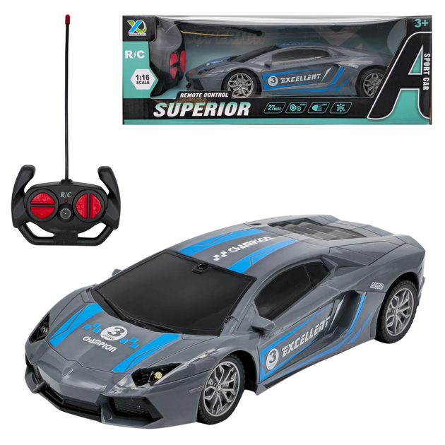 Спортивный автомобиль на радиоуправлении Серо-синий 1:16 - изображение 2