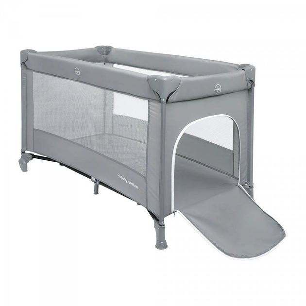 Детская складная кроватка-манеж Moby-System Happy Traveller Basic с раскладным матрасом, сумкой, колесиками и боковым выходом, 126 x 66 см - изображение 4