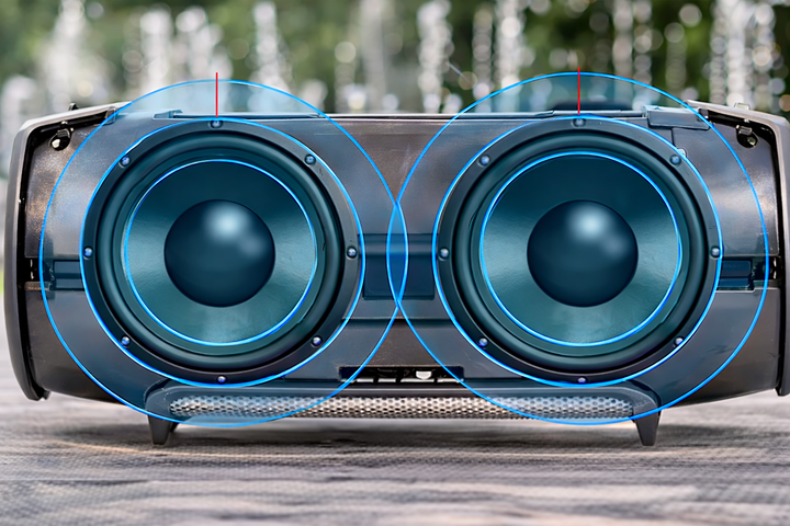 Портативная колонка 25Вт с Bluetooth и двумя динамиками Акустическая колонка на ремне с аккумулятором и защитой IP67 - изображение 4