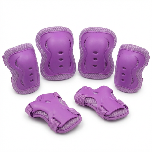 Роликовые коньки раздвижные с комплектом защиты Zelart 2920-2 размер 35-38 Purple-Yellow - изображение 7