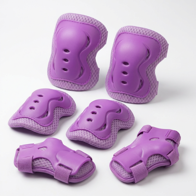 Роликовые коньки раздвижные с комплектом защиты Zelart 2920-2 размер 35-38 Purple-Yellow - изображение 9