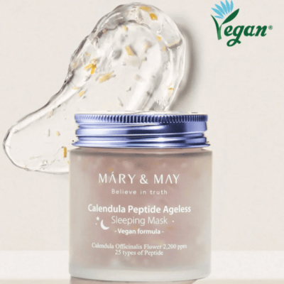 Гелева нічна маска для обличчя Mary&May Calendula Peptide Ageless Sleeping Mask 110g - Фото 3 Гелева нічна маска для обличчя Mary&May Calendula Peptide Ageless Sleeping Mask 110g - зображення 3