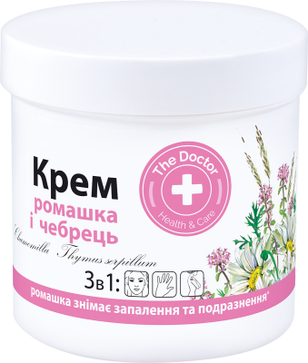 Крем для лица, рук и тела 3в1 "Ромашка и чабрец" - The Doctor Health & Care 250 мл - Фото 1 Крем для лица, рук и тела 3в1 "Ромашка и чабрец" - The Doctor Health & Care 250 мл - изображение 1