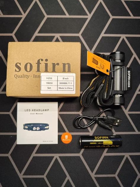 Налобний ліхтар Sofirn H25S, LED SST40 LED 1200 lm, USB type-C, 18650 на 3000 mAh у комплекті, Ліхтар на голову - зображення 5