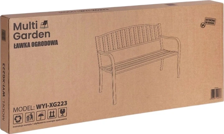 Ławka ogrodowa z oparciem ModernHome by Multistore 120 x 50 cm Czarna (WYI-XG223) - obraz 6