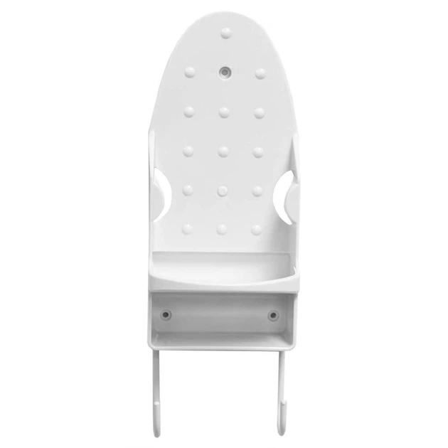 Держатель утюга и доски, Home Basics, Utilit Mount, Белый, настенный с крючками, полка для шнура, экономия - Фото 3 Держатель утюга и доски, Home Basics, Utilit Mount, Белый, настенный с крючками, полка для шнура, экономия - изображение 3