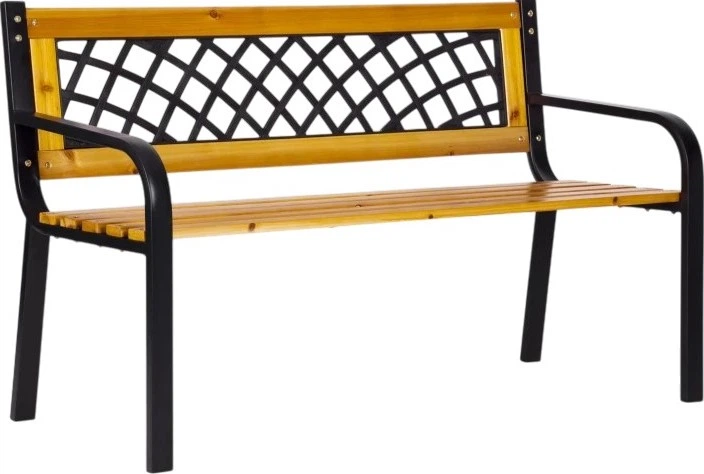 Drewniana ławka ogrodowa z ażurowym oparciem ModernHome by Multistore 118 x 52 cm (WYI-XG2090) - obraz 2