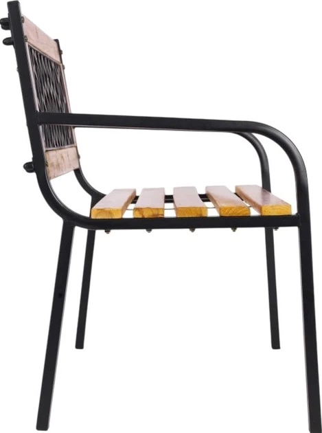 Drewniana ławka ogrodowa z ażurowym oparciem ModernHome by Multistore 118 x 52 cm (WYI-XG2090) - obraz 4