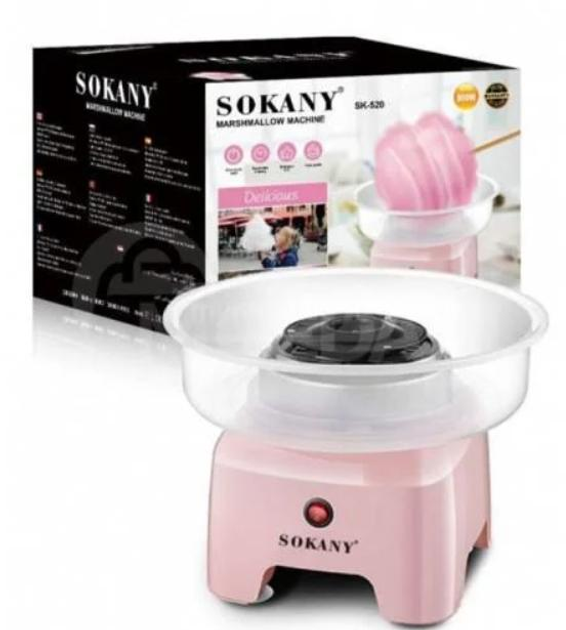 Апарат для виробництва цукрової вати Sokany 500W SK-520 рожевий - Фото 3 Апарат для виробництва цукрової вати Sokany 500W SK-520 рожевий - зображення 3