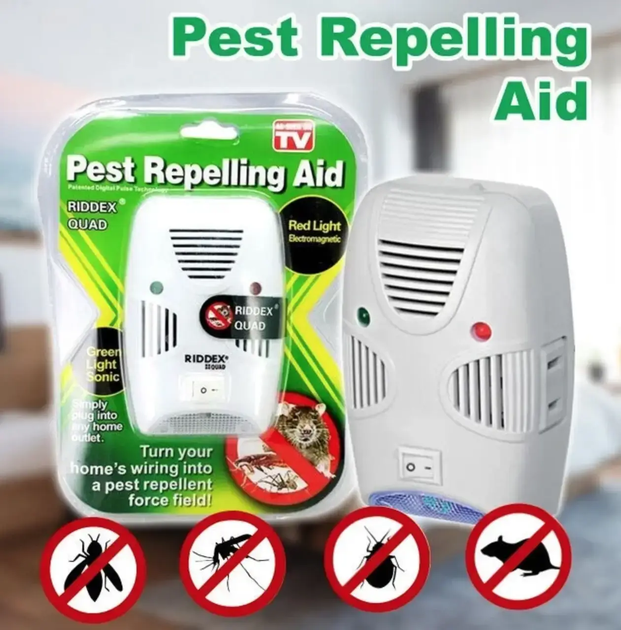 Ультразвуковой отпугиватель мышей насекомых Pest Repelling Aid Riddex, Электромагнитный отпугиватель грызунов - Фото 2 Ультразвуковой отпугиватель мышей насекомых Pest Repelling Aid Riddex, Электромагнитный отпугиватель грызунов - изображение 2