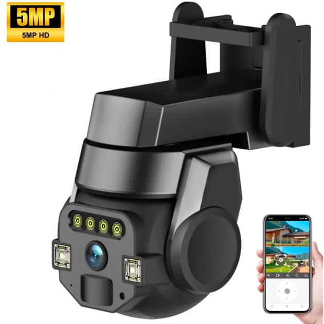 Камера зовнішня вулична поворотна WIFI CyberGuard OUTDOOR Q-812 FULL-HD 5Mp IP66 датчик руху - зображення 6