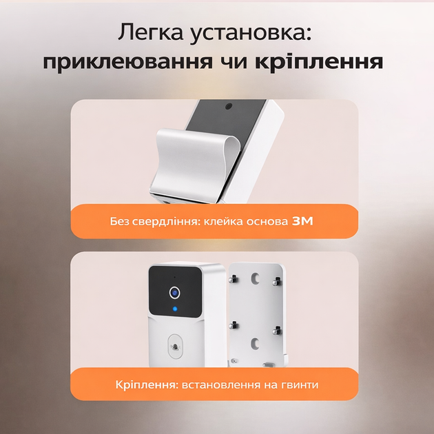 Беспроводной Wi-Fi видеозвонок с камерой Tuya Smart Life, ночное видение, датчик движения, двусторонняя связь, HD - Фото 5 Беспроводной Wi-Fi видеозвонок с камерой Tuya Smart Life, ночное видение, датчик движения, двусторонняя связь, HD - изображение 5