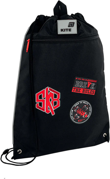 Сумка для взуття Kite Break the Rules 46х33 см Чорна (K26-601M-17) - Фото 1 Сумка для взуття Kite Break the Rules 46х33 см Чорна (K26-601M-17) - зображення 1