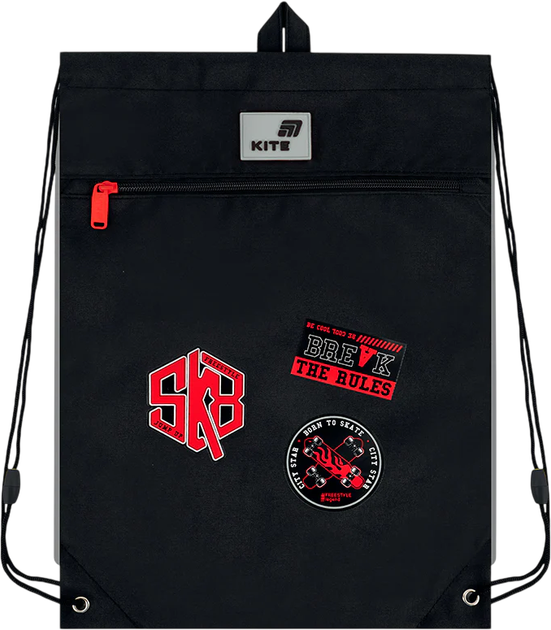 Сумка для взуття Kite Break the Rules 46х33 см Чорна (K26-601M-17) - Фото 4 Сумка для взуття Kite Break the Rules 46х33 см Чорна (K26-601M-17) - зображення 4