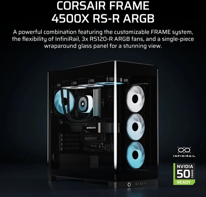 Корпус Corsair FRAME 4500X RS-R ARGB Black (CC-9011314-WW) - зображення 2