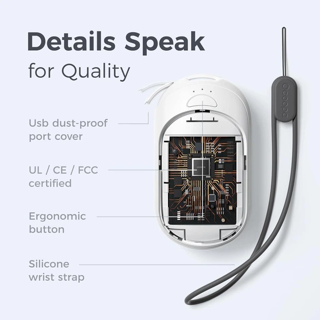 Магнитные электрические грелки для рук 2-в-1 5000 mAh Ocoopa Heater UT3 Lite (UT3053S) - изображение 5