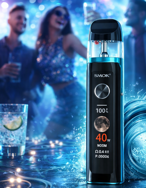 POD Smok Novo 6 Ultra KIT Lake Blue многразоовая Смок Ново электронная сигарета на 1700мАч до 40 Вт сенсорное управление быстрая зарядка картридж на 3 мл синяя - изображение 4