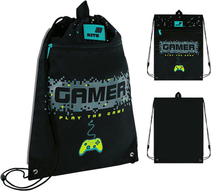 Сумка для взуття Kite Play the Game 46х33 см Чорна (K26-601M-10) - зображення 2