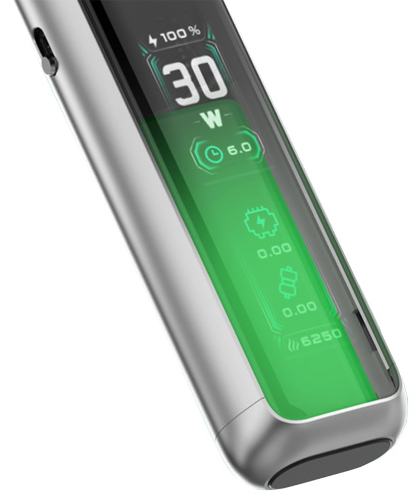 Багаторазова Pod-система Smok Novo GT Silver електронна сигарета смок нове 1300 мАч вейп до 30 Вт подвійний IML-екран швидка зарядка срібна - зображення 3