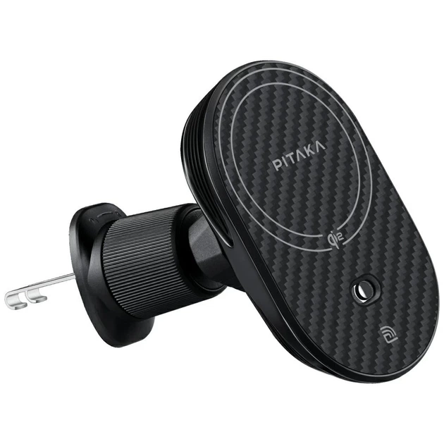 Автотримач з функцією бездротової зарядки Pitaka MagEZ Pro 2 15W Black Grey with MagSafe (CM2402N) - Фото 2 Автотримач з функцією бездротової зарядки Pitaka MagEZ Pro 2 15W Black Grey with MagSafe (CM2402N) - зображення 2