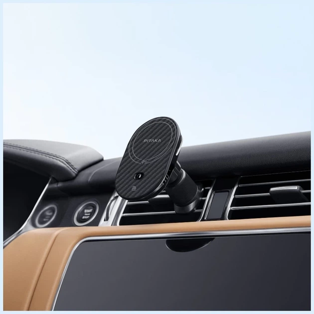 Автотримач з функцією бездротової зарядки Pitaka MagEZ Pro 2 15W Black Grey with MagSafe (CM2402N) - Фото 12 Автотримач з функцією бездротової зарядки Pitaka MagEZ Pro 2 15W Black Grey with MagSafe (CM2402N) - зображення 12