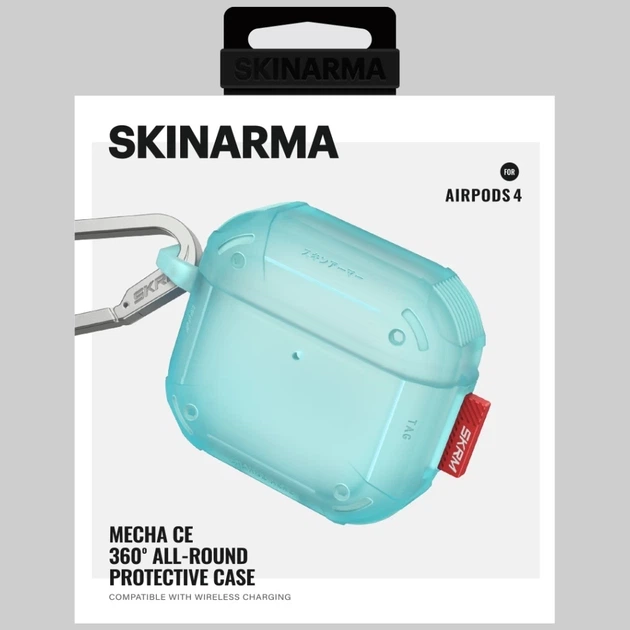 Чехол для наушников Skinarma Mecha CE для AirPods 4 Teal (SK-AP4MECCE-TEAL) - изображение 6