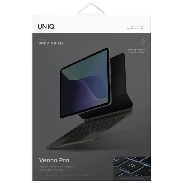 Чехол Uniq Venno Pro Magnetic Smart с клавиатурой для iPad Air 11" M2 2024 / M3 2025 / M4 2026 / iPad Air 10.9" 2022 / iPad Air 10.9" 2020 / iPad Pro - Фото 7 Чехол Uniq Venno Pro Magnetic Smart с клавиатурой для iPad Air 11" M2 2024 / M3 2025 / M4 2026 / iPad Air 10.9" 2022 / iPad Air 10.9" 2020 / iPad Pro - изображение 7