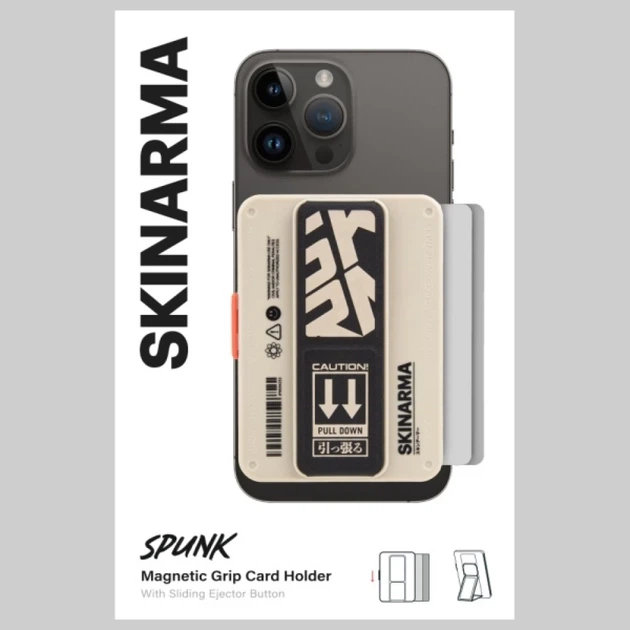 Чехол Skinarma Mirage Spunk Wallet для Magnetic Grip Stand Ivory (SK-MIRAGE-SPKBGE) - изображение 4