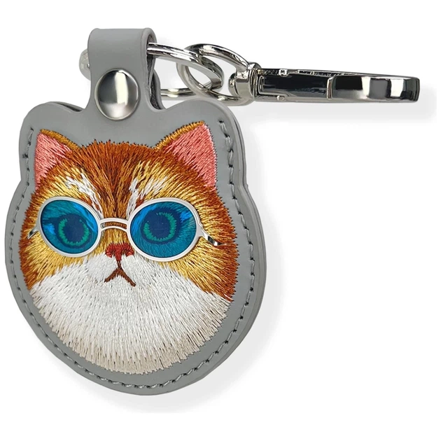 Чохол-брелок Nimmy для AirTag Glasses Cool Cat Gray (N-YJ-YSK-05) - зображення 3