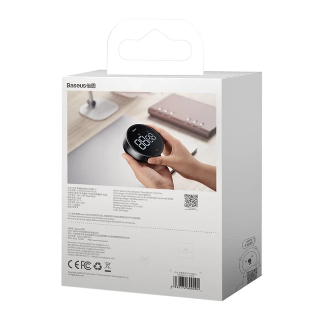 Таймер Baseus Heyo Rotation Countdown Timer Pro Grey (FMDS000013) - Фото 6 Таймер Baseus Heyo Rotation Countdown Timer Pro Grey (FMDS000013) - изображение 6
