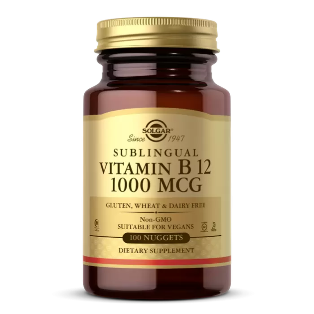 Вітамін В12 Solgar (Sublingual Vitamin В12 cyanocobalamin) 1000 мкг 100 таблеток SOL03229 - Фото 1 Вітамін В12 Solgar (Sublingual Vitamin В12 cyanocobalamin) 1000 мкг 100 таблеток SOL03229 - зображення 1