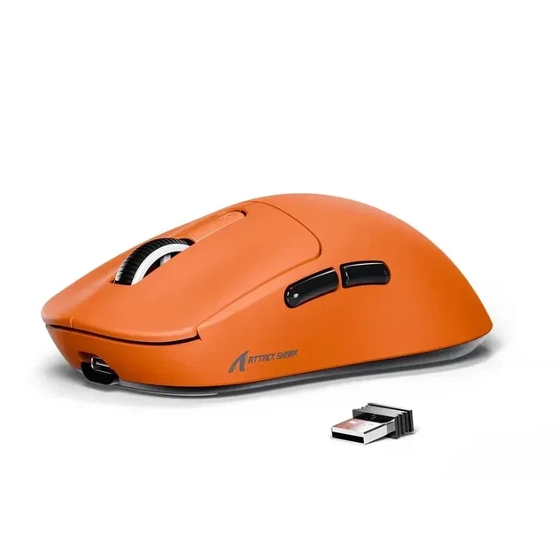 Ігрова безповідна мишка Attack shark X3 Orange, сеснсор PAW3395, (2,4\Bluetooth\USB), 26000 DPI, 1000 Ггц опитування, 49 г. вага - Фото 1 Ігрова безповідна мишка Attack shark X3 Orange, сеснсор PAW3395, (2,4\Bluetooth\USB), 26000 DPI, 1000 Ггц опитування, 49 г. вага - зображення 1