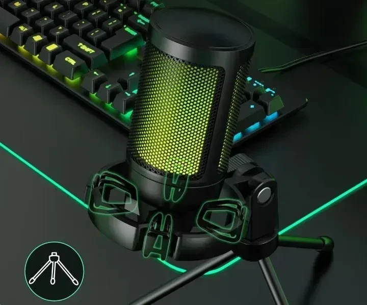 Мікрофон Fifine AmpliGame A2 Black, Конденсаторний, Кардіоїдний, USB підключення, Plug & Play, RGB підсвічуванням - Фото 6 Мікрофон Fifine AmpliGame A2 Black, Конденсаторний, Кардіоїдний, USB підключення, Plug & Play, RGB підсвічуванням - зображення 6