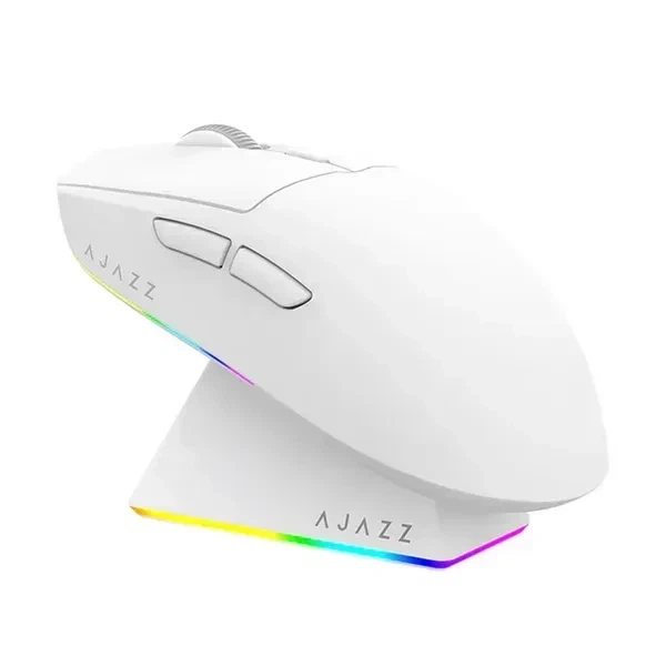 Ігрова безповідна мишка Ajazz AJ139 V2 MC White + Док-станція, сеснсор PAW3311, (2,4\Bluetooth\USB), 12000 DPI 1000 Ггц опитування - Фото 4 Ігрова безповідна мишка Ajazz AJ139 V2 MC White + Док-станція, сеснсор PAW3311, (2,4\Bluetooth\USB), 12000 DPI 1000 Ггц опитування - зображення 4