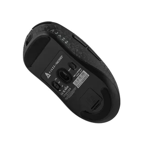 Ігрова безповідна мишка Ajazz AJ199 Carbon Fiber Black, сеснсор PAW3311, (2,4\Bluetooth\USB), 12000 DPI, 1000 Ггц, 58 г вага - зображення 7