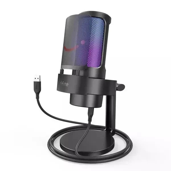 Микрофон Fifine AmpliGame A8 Black, Конденсаторный, Кардиоидный, USB подключения, Plug & Play, RGB подсветкой - Фото 2 Микрофон Fifine AmpliGame A8 Black, Конденсаторный, Кардиоидный, USB подключения, Plug & Play, RGB подсветкой - изображение 2