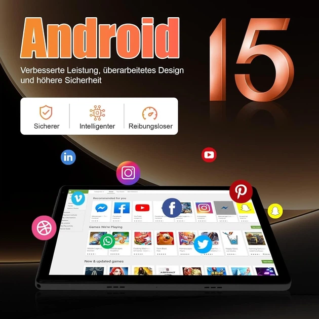 Планшет 10.1” Aumi C109 (4+20)/128Gb 8 ядер Android 15 Черный - изображение 4