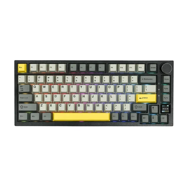 Беспроводная механическая клавиатура Ajazz AK820 Pro Grey, Epomaker Flying Fish, с экраном, RGB подсветки (2.4G/Bluetooth/USB) - изображение 2