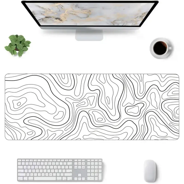 Килимок для миші 600х300х2 мм. White Contour, белый с линиями, из ткани и резины, Control-поверхность, прошитые края - Фото 3 Килимок для миші 600х300х2 мм. White Contour, белый с линиями, из ткани и резины, Control-поверхность, прошитые края - изображение 3