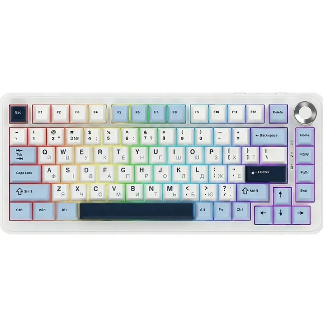 Беспроводная механическая клавиатура Ajazz AK820 Max Plus White Blue, Ajazz Daydream Switch, 75%, RGB Подсветка 2.4G/Bluetooth/USB - изображение 2