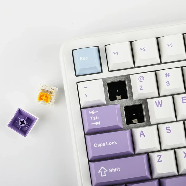 Магнитная клавиатура Ajazz AK820 Max HE White Purple, Hall Effect, Rapid Trigger, 8000 Гц опроса, RGB подсветки - Фото 7 Магнитная клавиатура Ajazz AK820 Max HE White Purple, Hall Effect, Rapid Trigger, 8000 Гц опроса, RGB подсветки - изображение 7