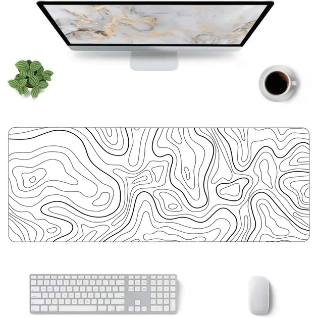 Килимок для миші 800х300х2 мм. White Contour, белый с линиями, из ткани и резины, Control-поверхность, прошитые края - Фото 3 Килимок для миші 800х300х2 мм. White Contour, белый с линиями, из ткани и резины, Control-поверхность, прошитые края - изображение 3