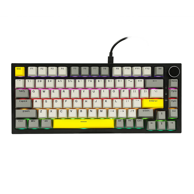 Механическая клавиатура Ajazz AK820 Grey, Epomaker Moon Switch, размера 75%, RGB подсветки, PBT кейкапы - изображение 3