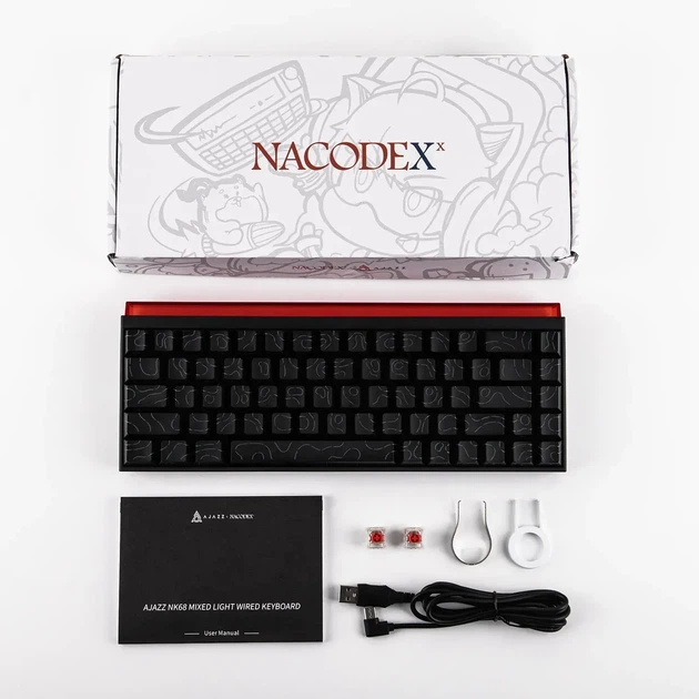 Механическая клавиатура Ajazz NK68 Black Contours с Red Switch, RGB подсветкой, HOT-SWAP, 65% - изображение 2