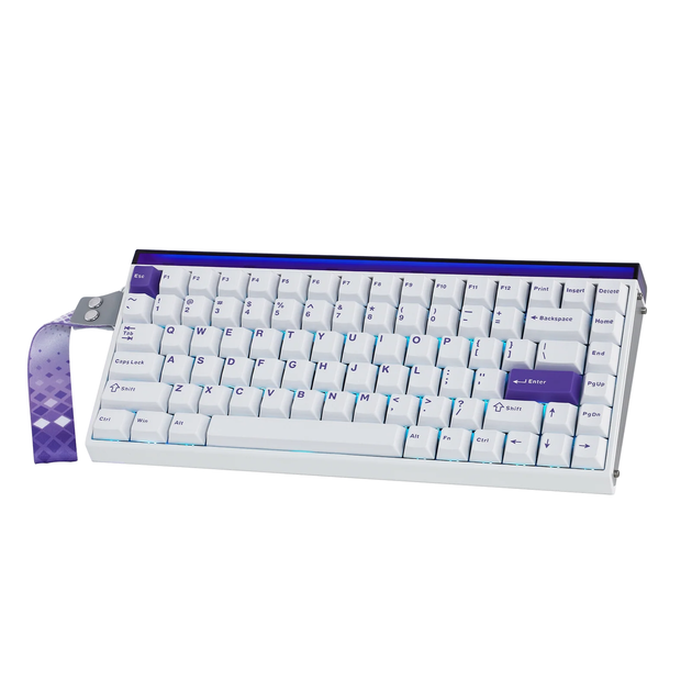 Магнітна клавіатура AULA HERO 84 HE White Purple, розмір 75%, Hall Effect, Rapid Trigger, 8000 Гц опитування, RGB підсвічування - Фото 1 Магнітна клавіатура AULA HERO 84 HE White Purple, розмір 75%, Hall Effect, Rapid Trigger, 8000 Гц опитування, RGB підсвічування - зображення 1