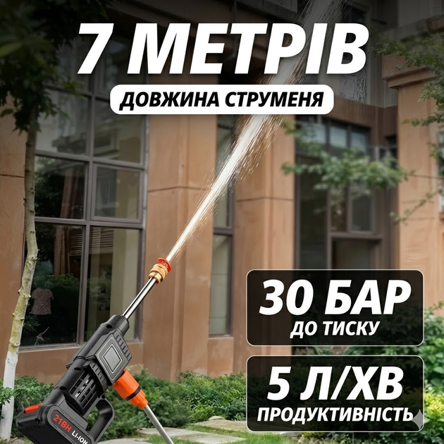 Акумуляторна мийка високого тиску Даджет AquaGun бездротова мийка з 2 АКБ 21V в кейсі - Фото 6 Акумуляторна мийка високого тиску Даджет AquaGun бездротова мийка з 2 АКБ 21V в кейсі - зображення 6
