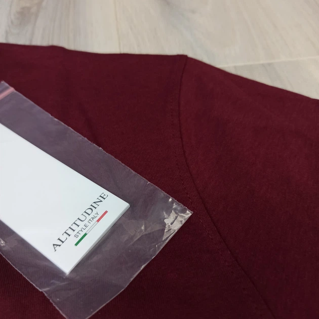 Футболка чоловіча Altitudine Італія базова однотонна без принта бордова (bordex) L - Фото 4 Футболка чоловіча Altitudine Італія базова однотонна без принта бордова (bordex) L - зображення 4