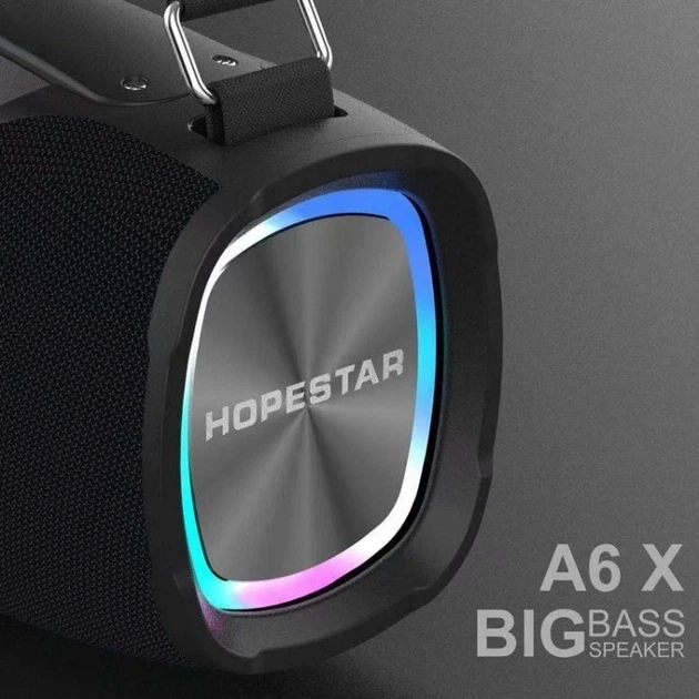 Портативна бездротова Bluetooth колонка Hopestar A6X |BT5.0, 55W, TWS, AUX/TF/USB, 4h, IPX6| Black - изображение 2